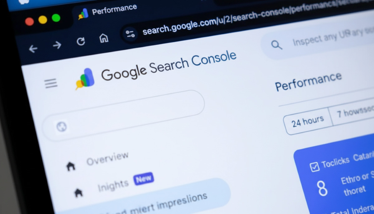 Close-up of a Google Search Console dashboard, the primary tool used to diagnose why service pages in Casper are "discovered" but not "indexed."