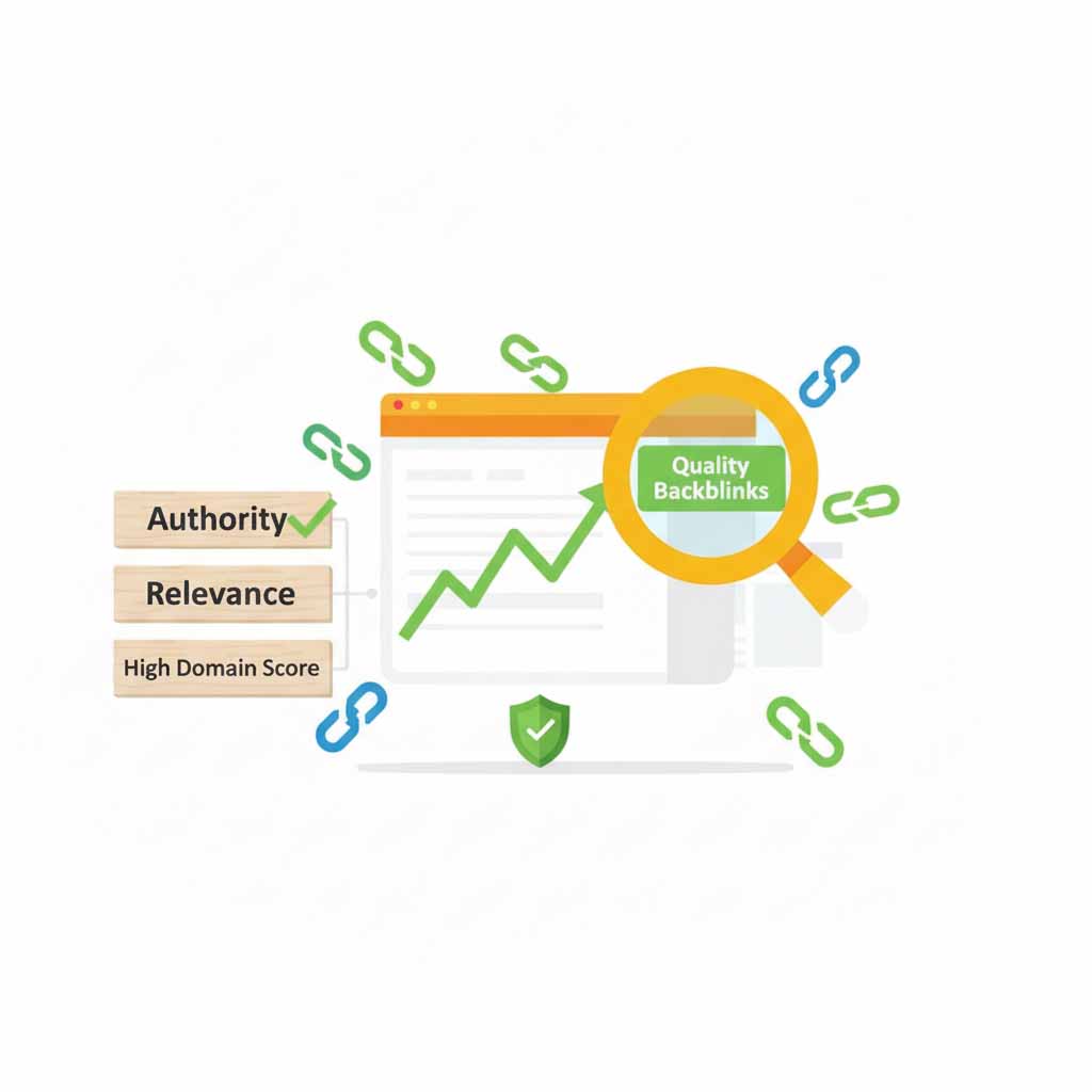 Upward trend graph representing the impact of high-quality, editorial backlinks on domain authority and revenue growth in 2026.
