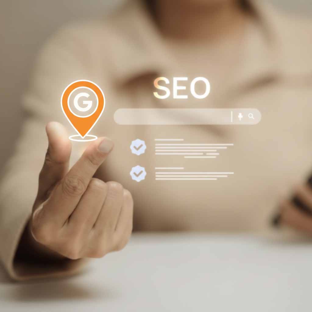 Hand holding a virtual Google Maps location pin, symbolizing trusted local SEO services rooted in Casper, Wyoming.