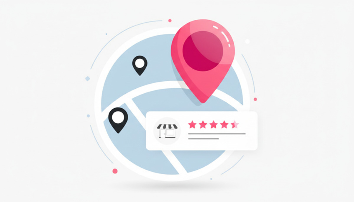 Illustration of Google Map Pack factors—relevance, distance, and prominence—showing a Casper business profile with five-star reviews to build local authority.